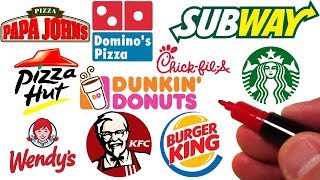 Drawing Logos of Worlds Largest Fast Food Restaurant Chains [upl. by Birkner971]