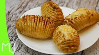 PATATAS HASSELBACK  Papas al horno rellenas de bacon y queso [upl. by Azral]