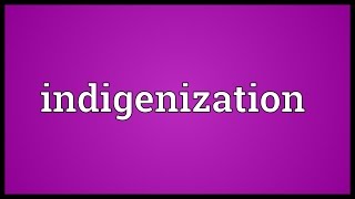 Indigenization Meaning [upl. by Nahpets]