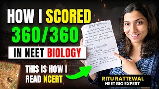 How I Scored 360360 in NEET BIOLOGY 🧬  Ritu Rattewal  NCERT Technique neetbiology [upl. by Miranda]