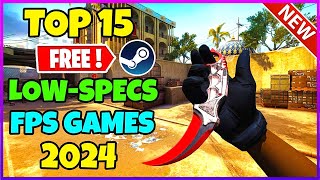 TOP 15 Free FPS GAMES for Low End PCLaptop  Early 2024 OfflineOnline [upl. by Limay]