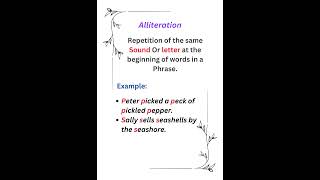 Alliteration  Figure of speech  Literary Device  English Literature [upl. by Orihakat]