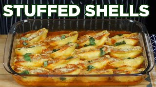 How to Make Stuffed Shells with Chicken  Popular Italian Pasta Dish by Lounging with Lenny [upl. by Adneram]