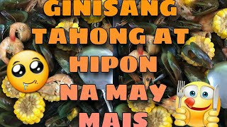 GINISANG TAHONG AT HIPON NA MAY MAIS  OUR OWN VERSION  EASY RECIPE  ITSMEJAY CHANNEL [upl. by Rratsal137]