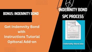 Bonus Indemnity Bond Template amp Instructions SPC [upl. by Sibby]