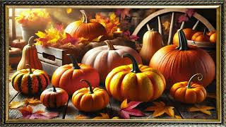 Framed Art Screensaver for TV  Framed Art on Youtube  Framed Pumpkin Background Without Music 4k [upl. by Daveen]