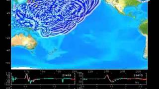 Japan Sendai Earthquake And Tsunami Visualization of Pacific Ocean 11032011 [upl. by Hough]