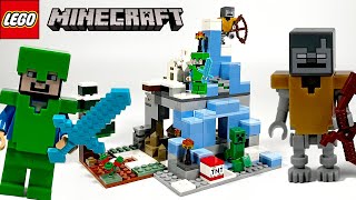 LEGO Minecraft 2023 The Frozen Peaks 21243 Speed Build amp Review [upl. by Ahsena220]