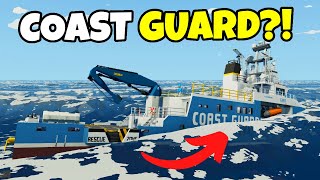 Our COAST GUARD SHIP SANK After FAILED RESCUE In Stormworks Multiplayer [upl. by Fessuoy]