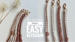 DIY Macrame KeychainEasy Macrame Pattern For BeginnersŁatwy Brelok ze sznurka [upl. by Asena]