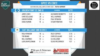 Golden Point CC 2nd XI v East Ballarat 2nd XI Div 2 [upl. by Mairhpe]