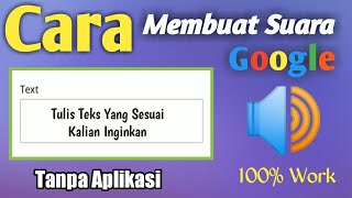 TERBARU CARA MEMBUAT SUARA GOOGLE TANPA APLIKASI 😱 [upl. by Merridie]