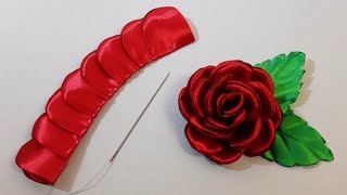 How to Make Ribbon Flowers  Ribbon Flower Crafts Ideas  Making Ribbon Flowers With a Needle [upl. by Nauqit439]