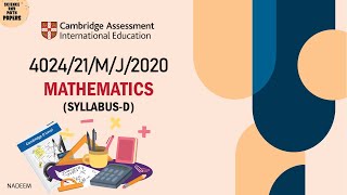 402421MJ20  Worked Solutions  2020 IGCSE Maths Paper SYLLABUS D 402421MAYJUNE2020 0424 [upl. by Patrice]