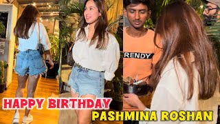 Happy Birthday Pashmina Roshan  Cake Cutting at Juhu pashminaroshan [upl. by Esiom946]