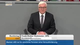 Haushalt 2017 FrankWalter Steinmeier zum Haushalt des Auswärtigen Amts am 07092016 [upl. by Grory]