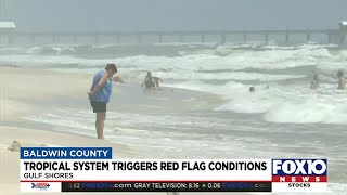 Tropical Depression 9 causes high surf on Baldwin County beaches [upl. by Maidie413]