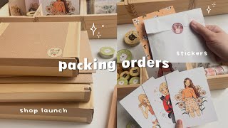 asmr packing orders after shop opening 📦 small business [upl. by Wurster]