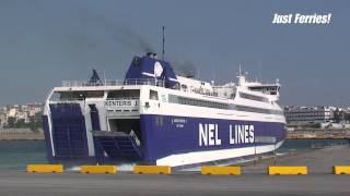 Departure of fast ferry AEOLOS KENTERIS I in Piraeus [upl. by Anotyal48]