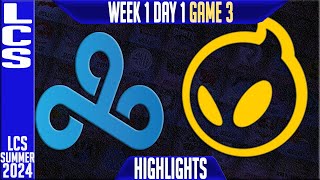 C9 vs DIG Highlights G3  LCS W1D1 Summer 2024  Cloud9 vs Dignitas Week 1 Day 1 Game 3 [upl. by Sidnac]