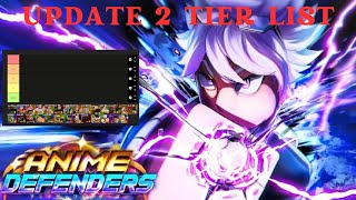 Anime Defenders  Update 2 Tier List [upl. by Nnaegroeg339]