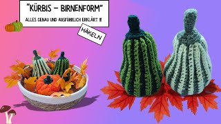 16 quotKürbis  Birnenform häkeln  Anfängertauglichquot 🎃😁 häkeln kürbis pumpkin [upl. by Abie]