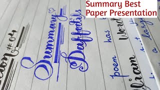 Summary Paper Presentation for 9th  10th Class ✨✨ English Best Paper Presentation For Board Exams [upl. by The]