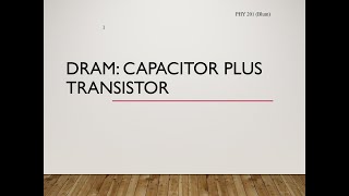 Digital Electronics DRAM  Capacitor  Transistor [upl. by Cooe]