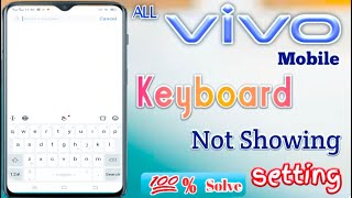 Vivo mobile keyboardkeypad not working settings  vivo mobile fix keyboard not show tips and tricks [upl. by Sylvan409]