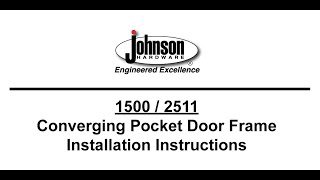 Johnson Hardware® 1500 Converging Door Installation [upl. by Komarek508]