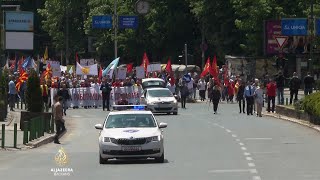 Makedonski sindikati na protestu Radnici su država [upl. by Kurt]