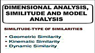 Hydraulic Similitude and modelling Full Topic Hydraulic Engineering [upl. by Aelak]