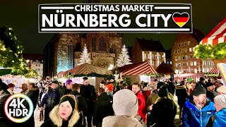 🇩🇪 Nürnberg Germany Most Famous Christmas Market in 2022✨Christkindlesmarkt Nuremberg 4K HDR Walk [upl. by Suiluj]