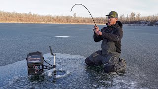 FIRST ICE Fishing for Perch and Walleyes with GARMIN LIVESCOPE [upl. by Eninahpets]