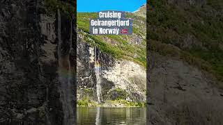 Geirangerfjord and its waterfalls 🇳🇴 travel visitnorway fjord geirangerfjord 7sisters nature [upl. by Ellener]