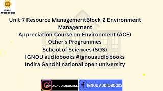 Resource Management Unit7 Block2 Environment Management ACE OTHERS SOS ignou resourcemanagement [upl. by Yboc553]