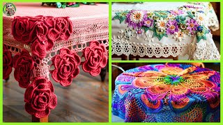 See the Most Amazing Crochet Tablecloths Including 3D Models 🧶💜 [upl. by Kenwrick]