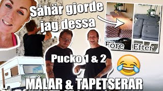 MÅLAR amp TAPETSERA husvagnen SKRATTATTACK DEL 7 [upl. by Adnirem444]