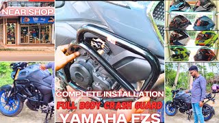 Yamaha FZS v4 best quality crash guard installation full video  near shop  watching full video 🔥 [upl. by Riorsson]