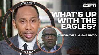 Stephen A Smith amp Shannon Sharpe learned THIS about the Eagles 🦅  First Take [upl. by Cadmar]