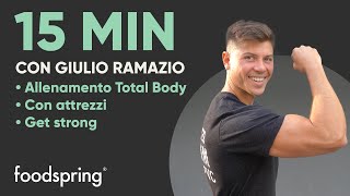 15 min Allenamento Total Body con Giulio Ramazio Be Strong foodspring® [upl. by Jennee]