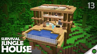 MINECRAFT Survival 13  BUILDING A JUNGLE MANSION HOUSE [upl. by Auqeenwahs]