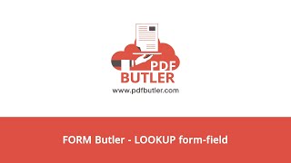 FORM Butler  LOOKUP form field [upl. by Haziza]