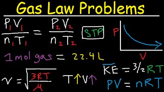 Gas Law Problems Combined amp Ideal  Density Molar Mass Mole Fraction Partial Pressure Effusion [upl. by Annmarie995]