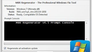 Descargar MBR Regenerator v45  Eliminar todo Rastro de Activadores Fallidos de Windows 7 [upl. by Baillie924]