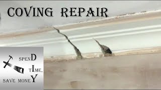 How to repair plaster coving cornice quick simple and cheaply The complete DIY guide [upl. by Okubo]