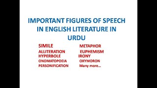 Figures of Speech in English Literature  In Hindi or Urdu  Simile Metaphor Oxymoron Euphemism [upl. by Portia]