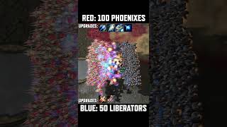 Who wins 100 Phoenixes vs 50 Liberators sc2 starcraft starcraft2 blizzard gaming [upl. by Snodgrass915]