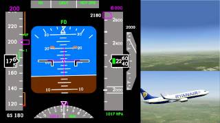 PFD in Action Boeing 737800 Takeoff from Eindhoven Airport FS2004 [upl. by Lyrahc453]