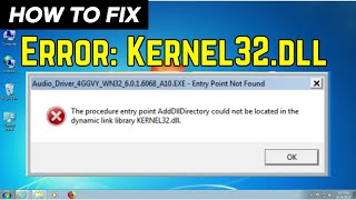 English How to Fixed dynamic link library Kernel32dll Error in Windows 710 [upl. by Lamoureux]